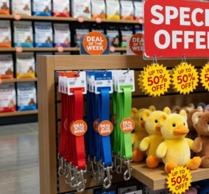 Sekcja z wyjątkowymi ofertami i promocjami w sklepie zoologicznym
