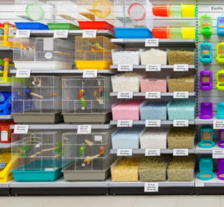 Miniatury produktów dla gryzoni, ptaków i rybek